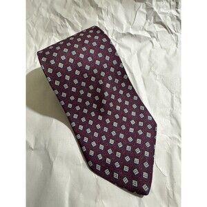 Robert Talbott Kaites Silk Purple Geometric Design Tie Made in USA L58" x 4"